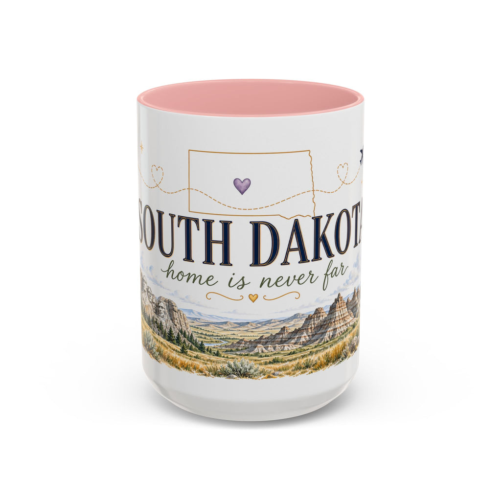 South Dakota State Map Mug | Botanical Accents, Homesick Gift (11oz or 15oz)