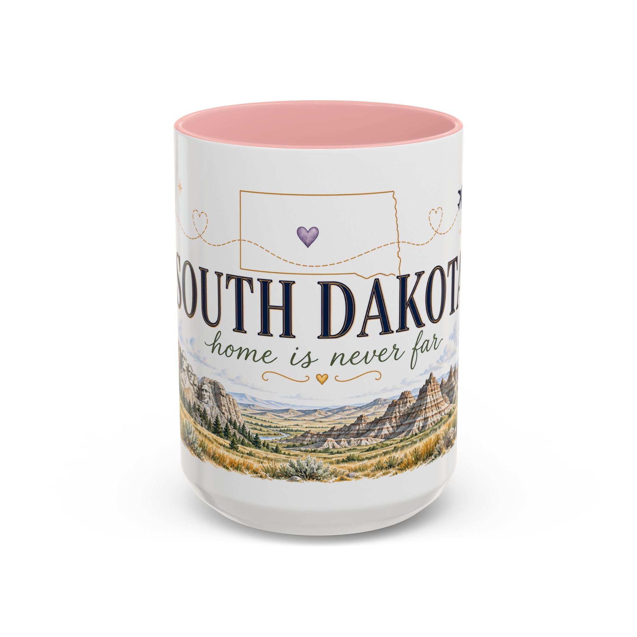 South Dakota State Map Mug | Botanical Accents, Homesick Gift (11oz or 15oz)