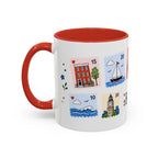Boston Coffee Mug | Postage Stamp Collage Mug | Travel Souvenir Accent Cup 11oz 15oz