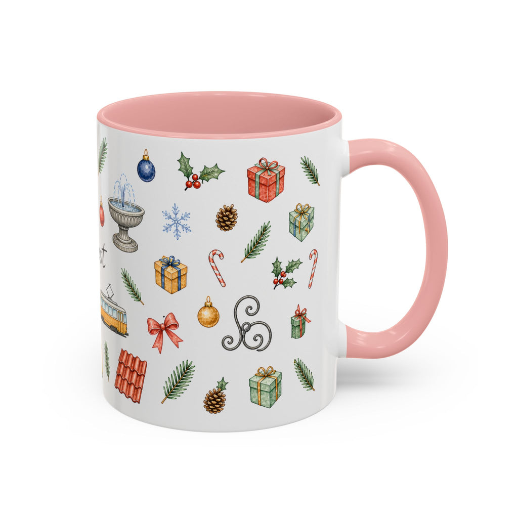 Budapest Christmas Mug | Watercolor City Souvenir | Ceramic Coffee Cup (11oz 15oz)