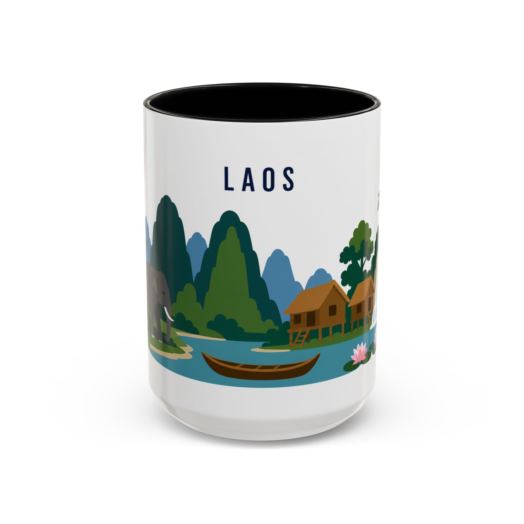 Laos Coffee Mug | Travel Souvenir Accent Mug | Country Gift Ceramic Cup 11oz 15oz