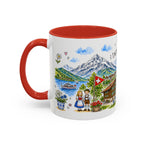 Interlaken Illustrated Travel Mug | Switzerland Souvenir Accent Coffee Mug | 11oz 15oz Ceramic Cup