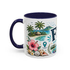 Fiji Coffee Mug | Travel Destination Souvenir Gift | Accent Color Ceramic 11oz 15oz