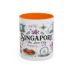 Singapore Coffee Mug | Asia Souvenir Travel Gift | Accent Color Ceramic 11oz 15oz