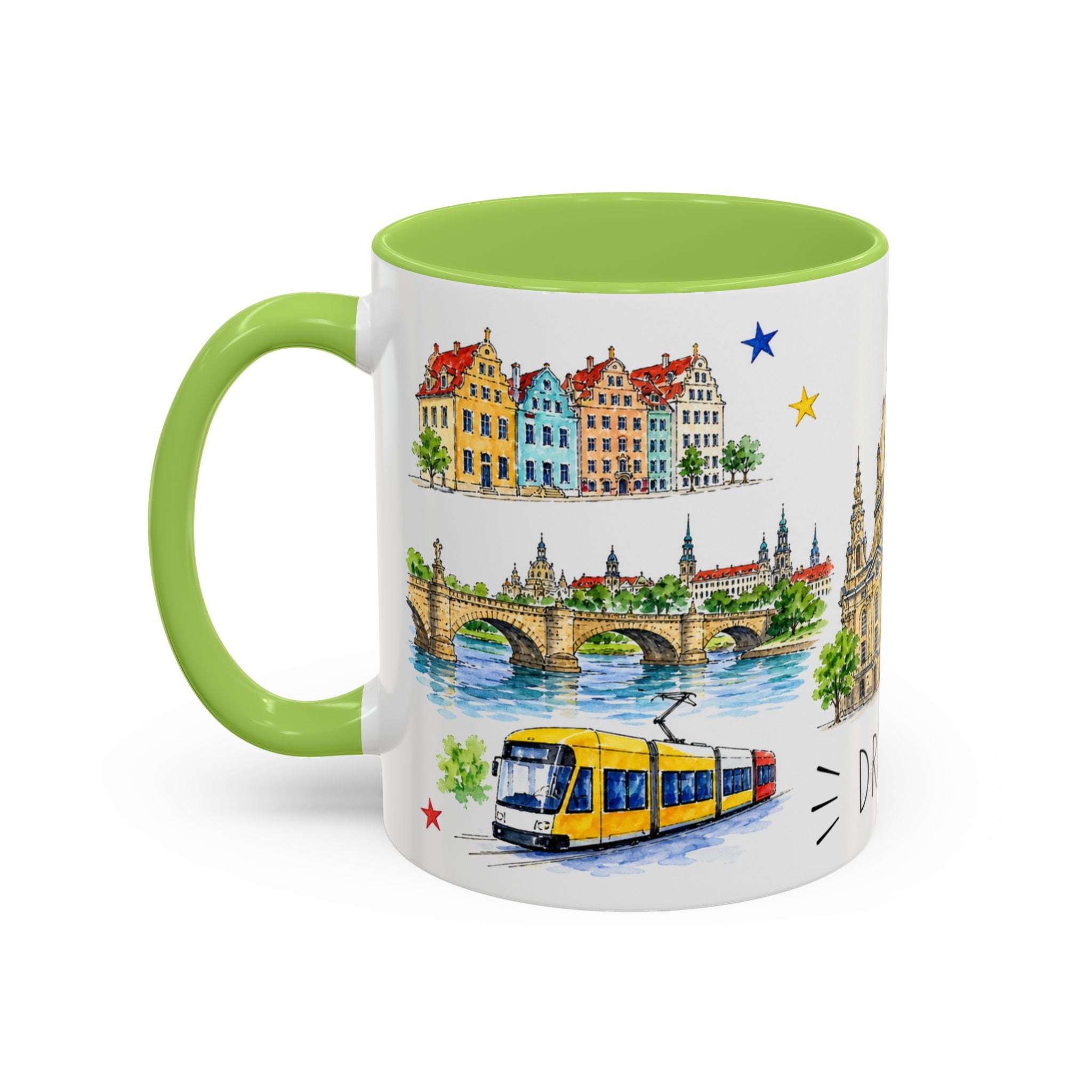 Dresden Illustrated Travel Mug | City Souvenir Accent Coffee Mug | 11oz 15oz Ceramic Cup