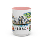 Bilbao Illustrated Travel Mug | City Souvenir Accent Coffee Mug | 11oz 15oz Ceramic Cup