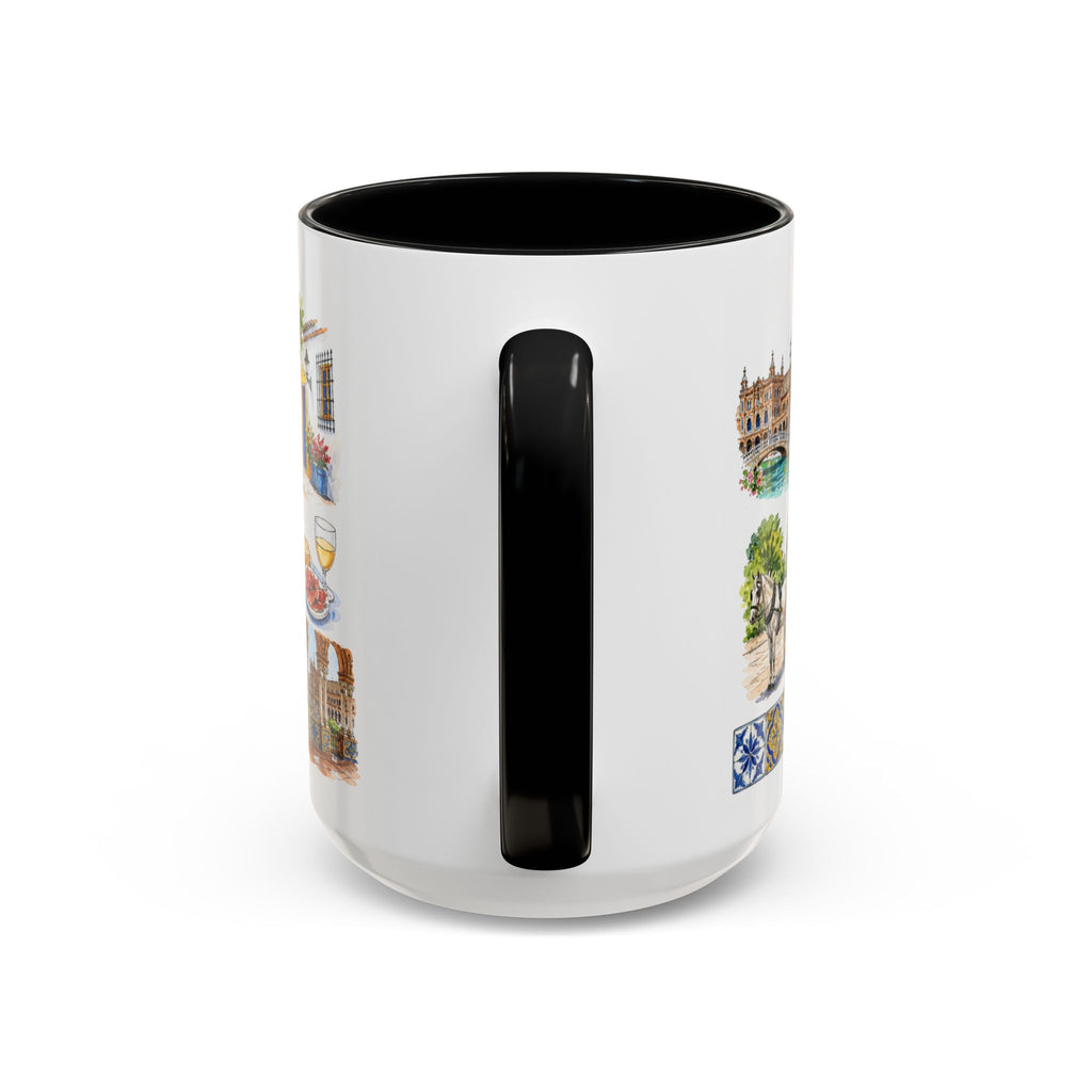 Seville Illustrated Travel Mug | City Souvenir Accent Coffee Mug | 11oz 15oz Ceramic Cup