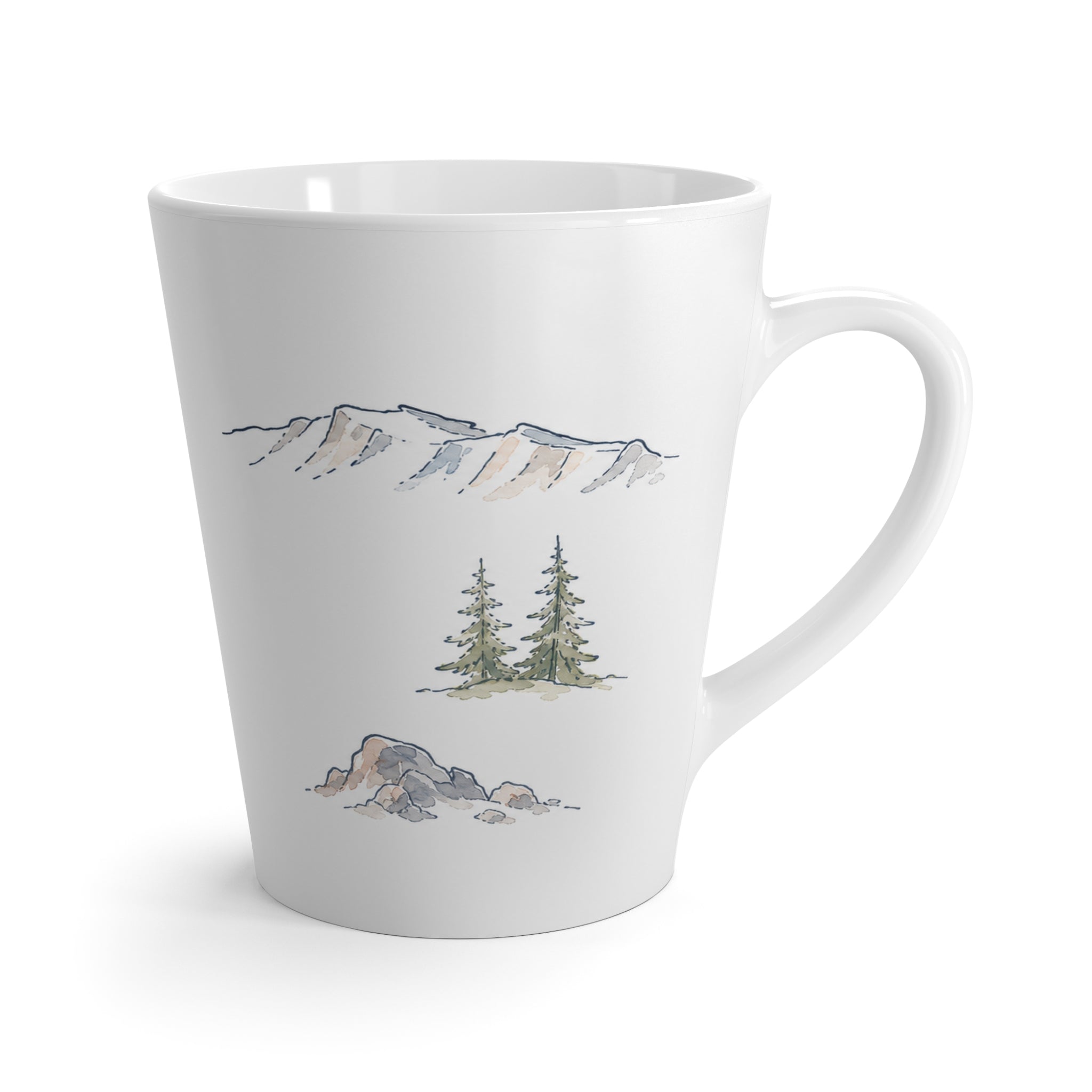 Crater Lake National Park Latte Mug | Pastel Watercolor Nature Coffee Cup | 12 oz Travel Souvenir Gift