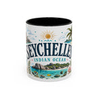 Seychelles Coffee Mug | Travel Destination Souvenir Gift | Accent Color Ceramic 11oz 15oz
