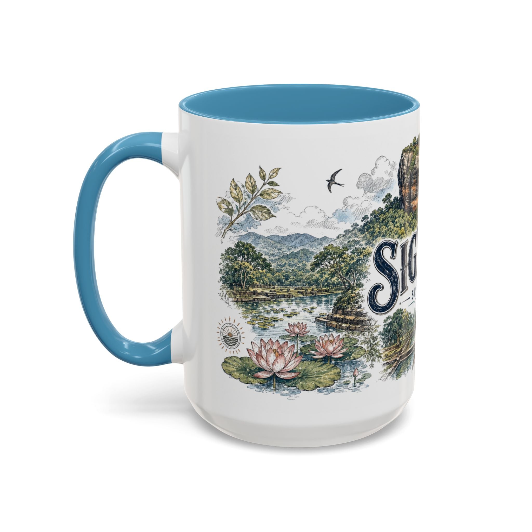Sigiriya Mug, Sri Lanka Travel Souvenir, Bucket List Gift, Accent Ceramic Coffee Mug 11oz 15oz