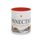 Connecticut State Map Mug | Botanical Accent Coffee Cup (11oz 15oz)