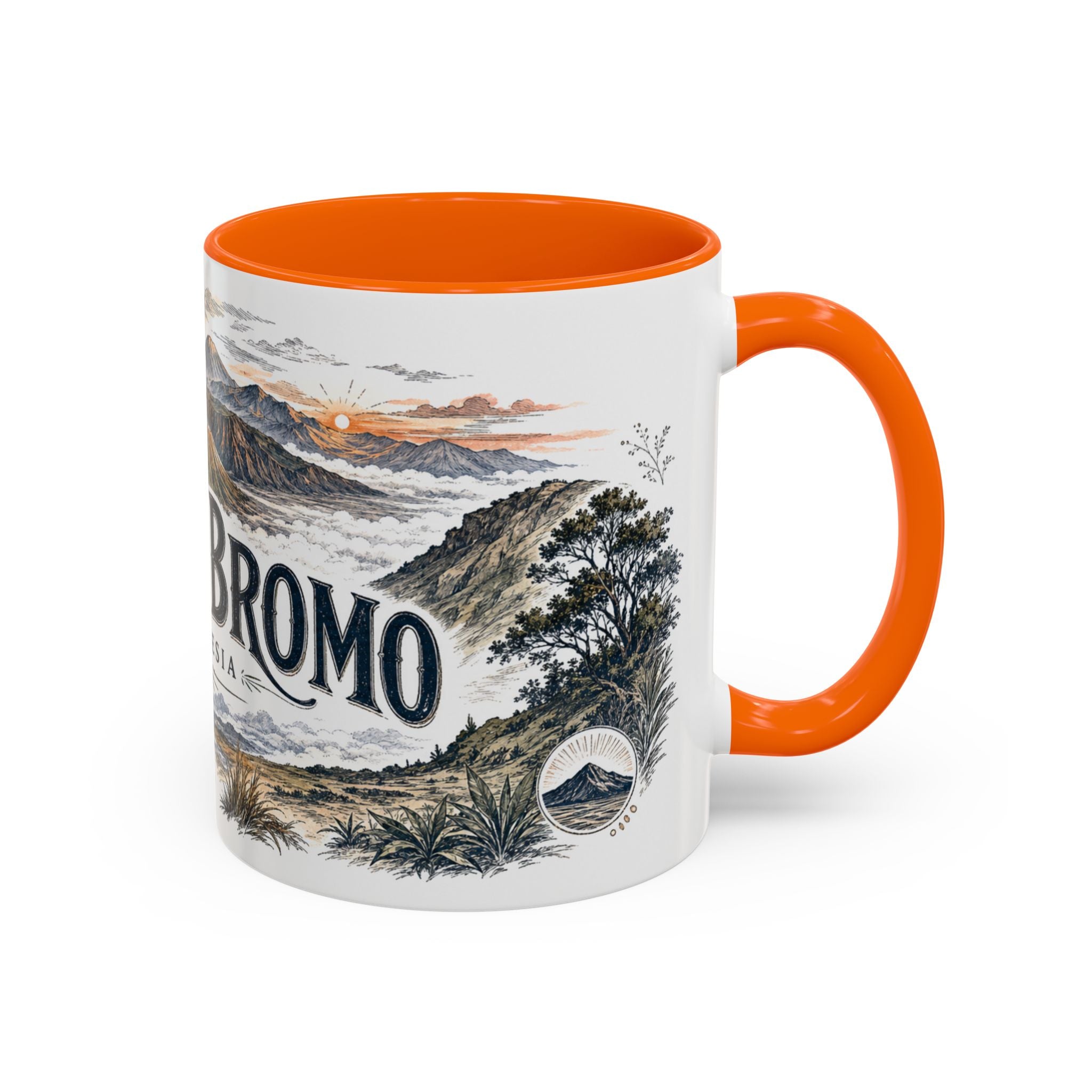 Mount Bromo Mug, Indonesia Travel Souvenir, Bucket List Gift, Accent Ceramic Coffee Mug 11oz 15oz