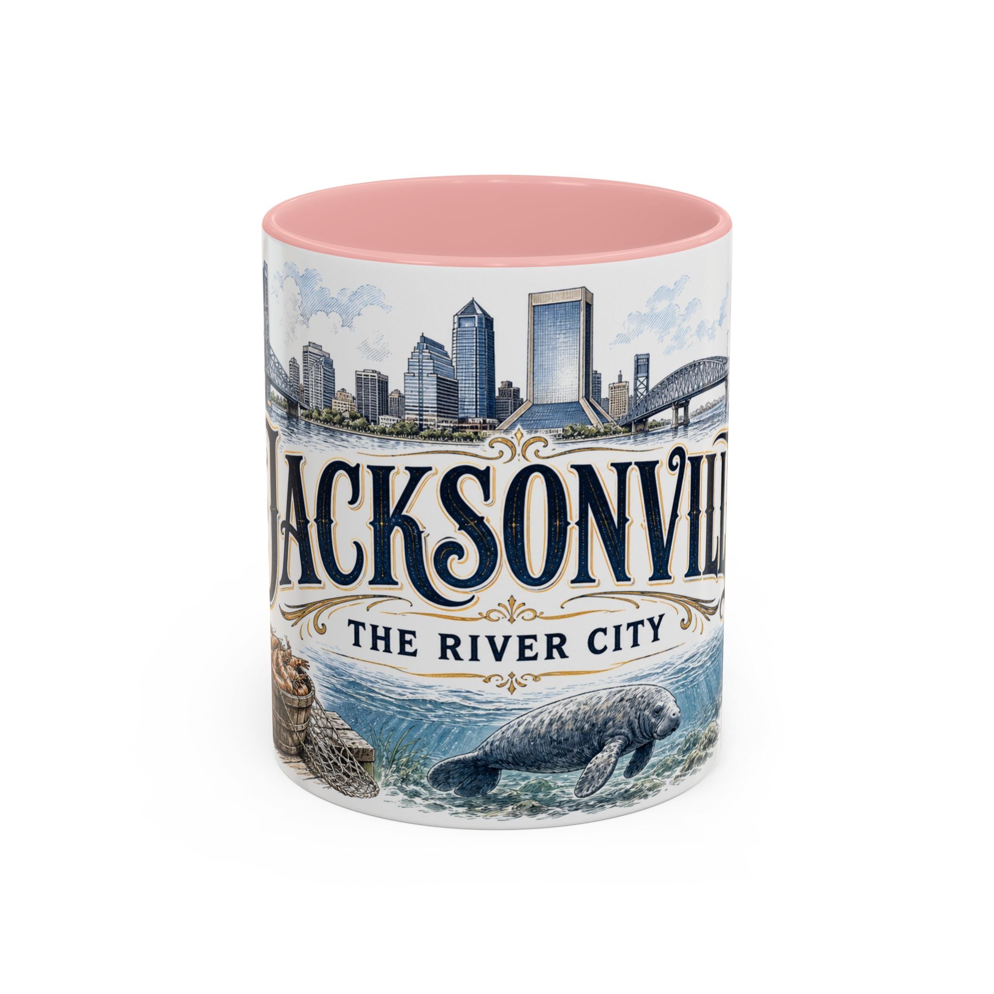 Jacksonville Coffee Mug | United States Travel Souvenir | Vintage Illustrated City Gift | 11 oz 15 oz Accent Mug