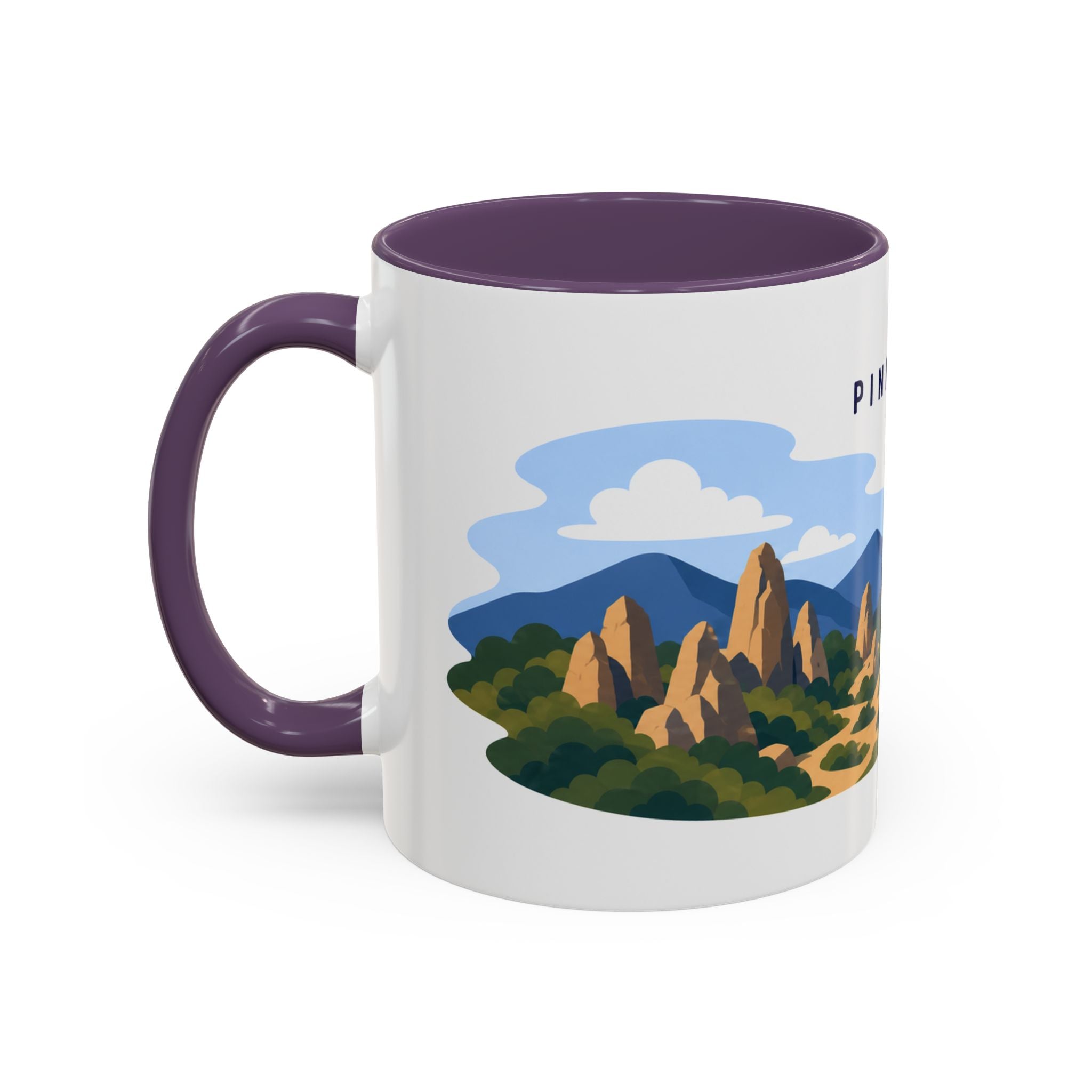 Pinnacles National Park Coffee Mug | Solid Color Block Park Souvenir | 11oz 15oz Accent Mug
