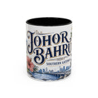 Johor Bahru Coffee Mug | Malaysia Travel Souvenir | Vintage Illustrated City Gift | 11 oz 15 oz Accent Mug