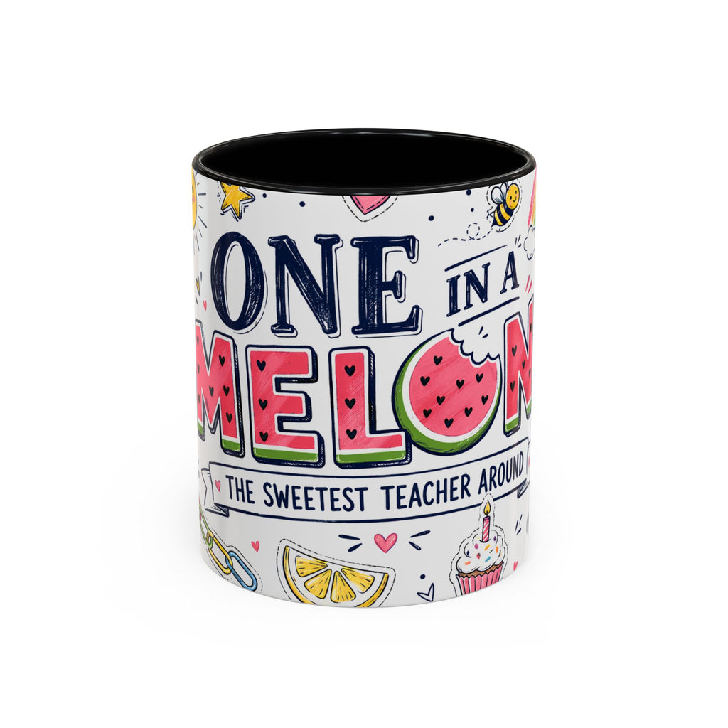 One in a Melon Coffee Mug | Sweetest Teacher Appreciation Gift | Accent Color Ceramic 11oz 15oz