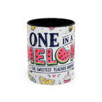 One in a Melon Coffee Mug | Sweetest Teacher Appreciation Gift | Accent Color Ceramic 11oz 15oz