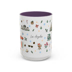 Los Angeles Christmas Mug | Watercolor City Souvenir | Ceramic Coffee Cup (11oz or 15oz)