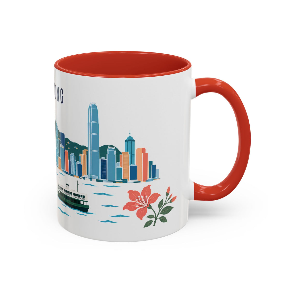 Hong Kong Coffee Mug | Hong Kong Travel Souvenir | Porcelain Decal City Gift | 11oz 15oz Accent Mug