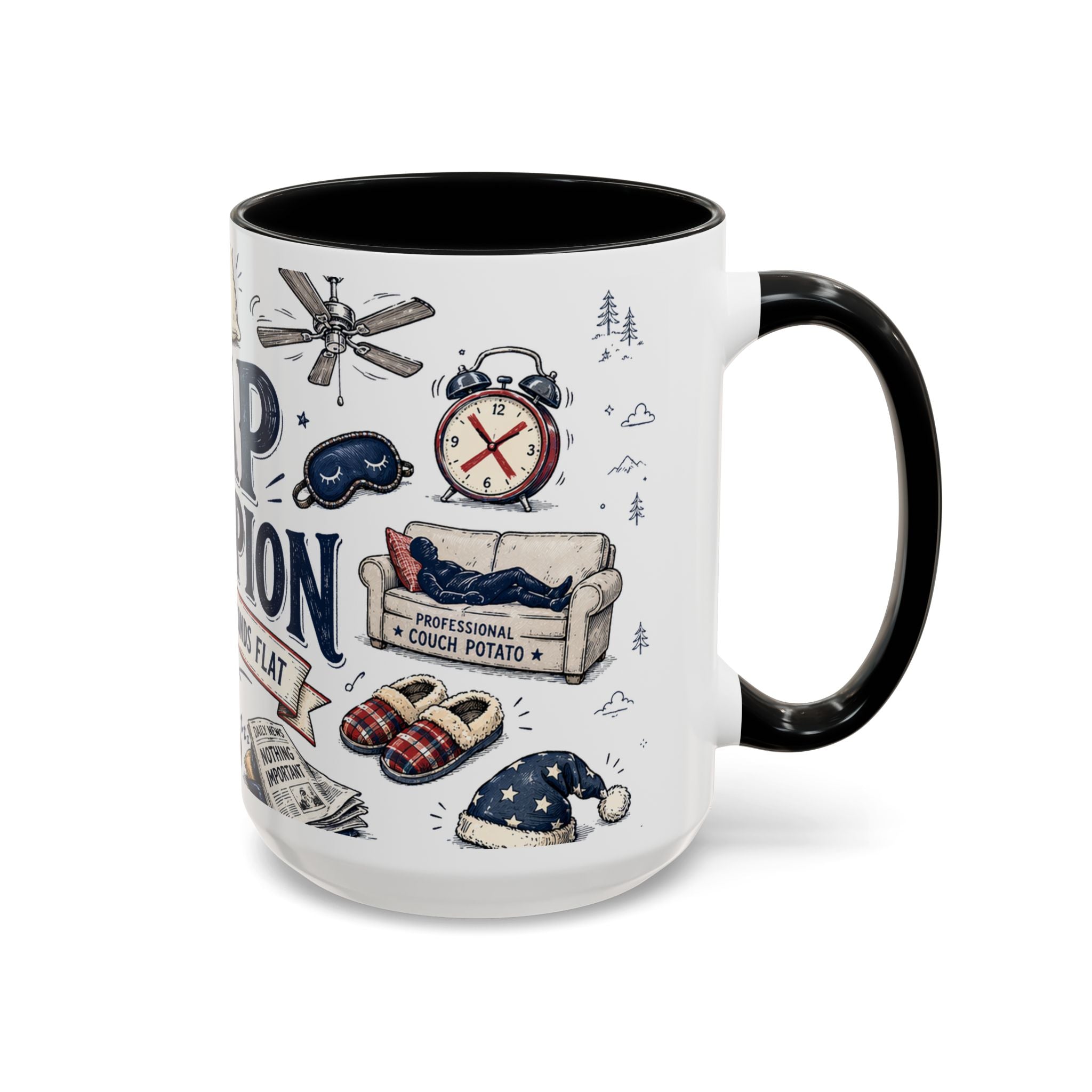 Nap Champion Coffee Mug | Father's Day Gift for Dad | Accent Color Ceramic 11oz 15oz