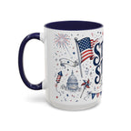 Stars and Stripes Forever Coffee Mug | Patriotic 4th of July Gift | Accent Color Ceramic 11oz 15oz