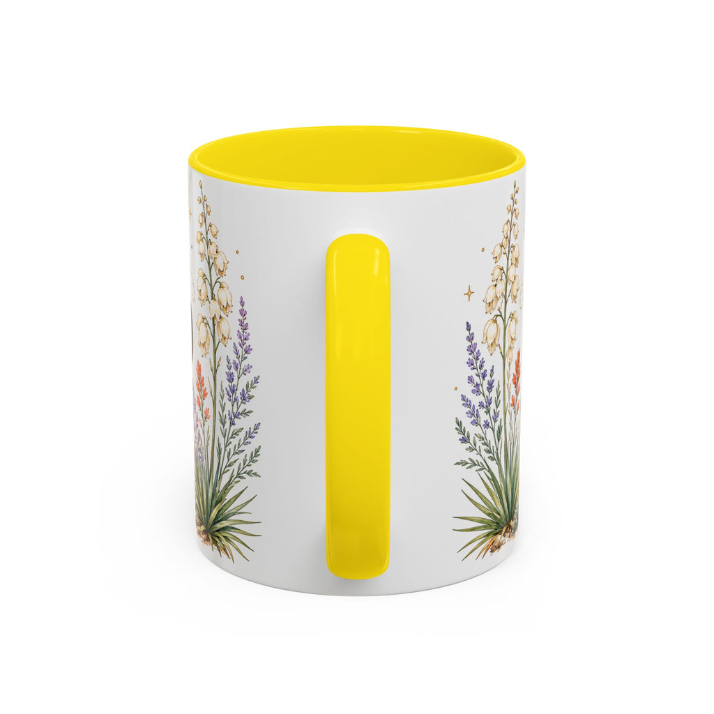New Mexico State Map Mug | Desert Scenery, Yucca Flower Accent Coffee Cup