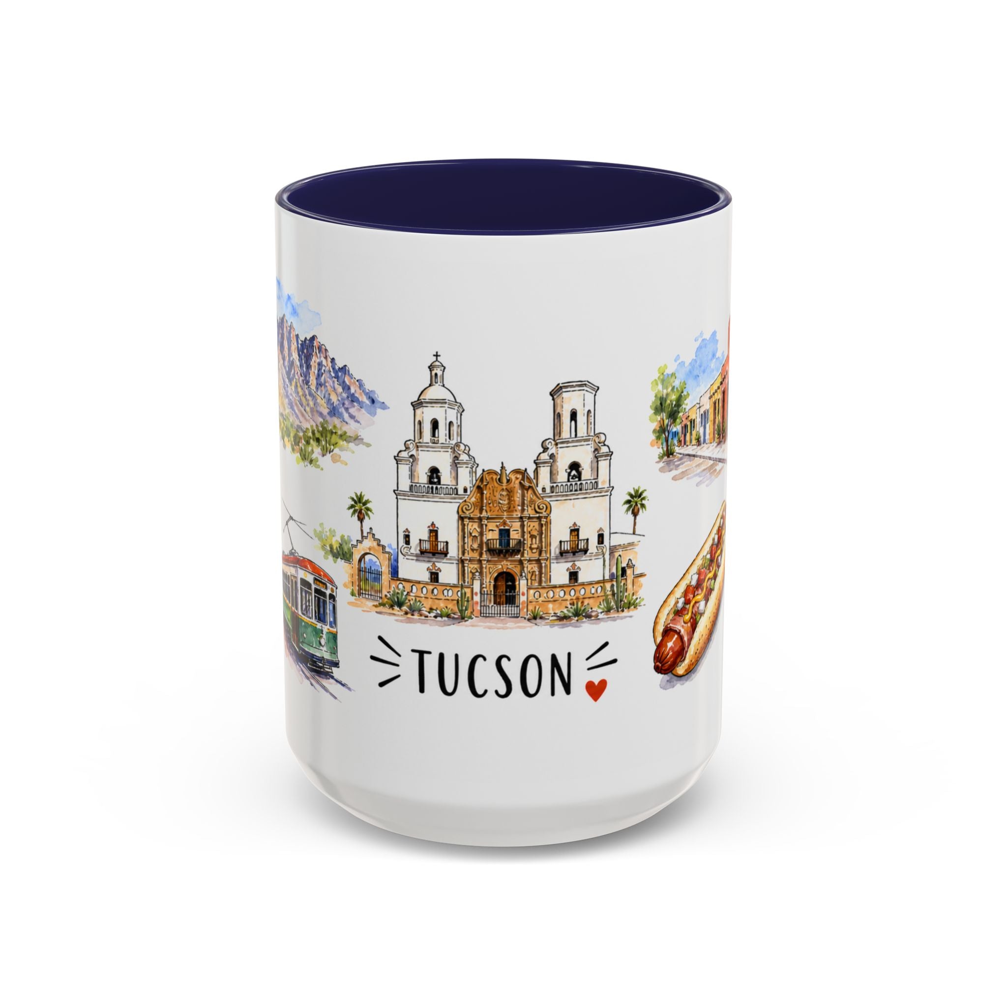 Tucson Illustrated Travel Mug | City Souvenir Accent Coffee Mug | 11oz 15oz Ceramic Cup