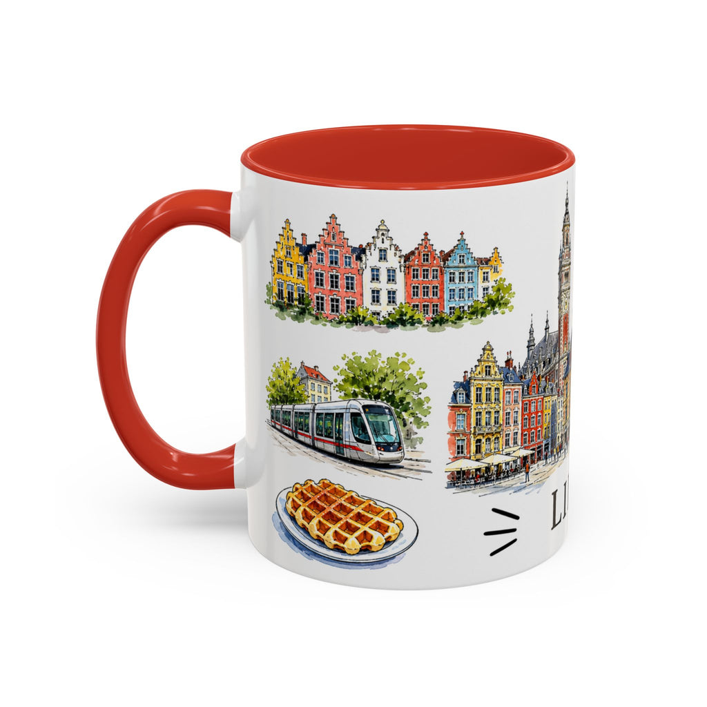 Lille Illustrated Travel Mug | City Souvenir Accent Coffee Mug | 11oz 15oz Ceramic Cup