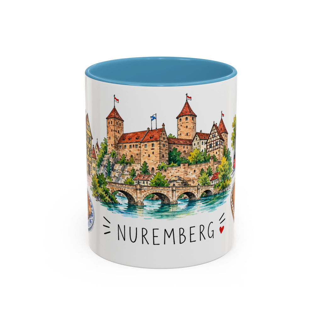 Nuremberg Illustrated Travel Mug | City Souvenir Accent Coffee Mug | 11oz 15oz Ceramic Cup
