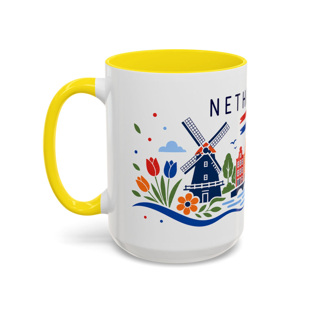 Netherlands Coffee Mug | Travel Souvenir Accent Mug | Country Gift Ceramic Cup 11oz 15oz