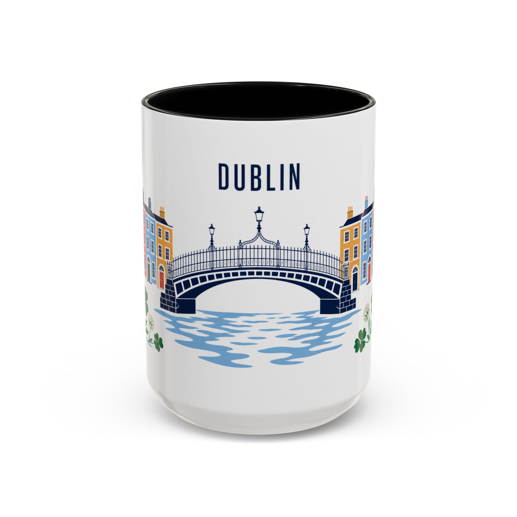 Dublin Coffee Mug | Ireland Travel Souvenir | Porcelain Decal City Gift | 11oz 15oz Accent Mug