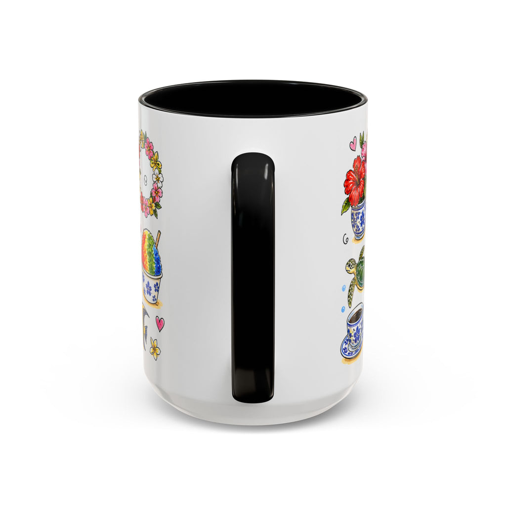 Honolulu Illustrated Travel Mug | City Souvenir Accent Coffee Mug | 11oz 15oz Ceramic Cup