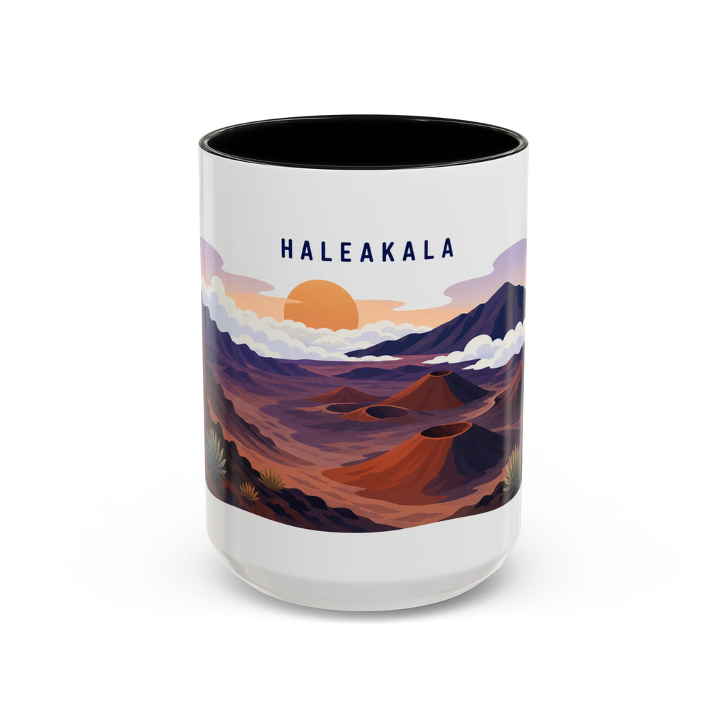 Haleakala National Park Coffee Mug | Solid Color Block Park Souvenir | 11oz 15oz Accent Mug