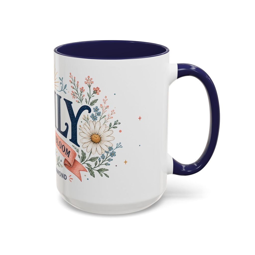 Personalized Name Birth Month Mug | Birth Flower Stone Birthday Gift | 11oz 15oz