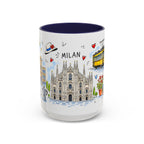 Milan Travel Mug | European City Souvenir Accent Coffee Mug | 11oz 15oz Ceramic Cup
