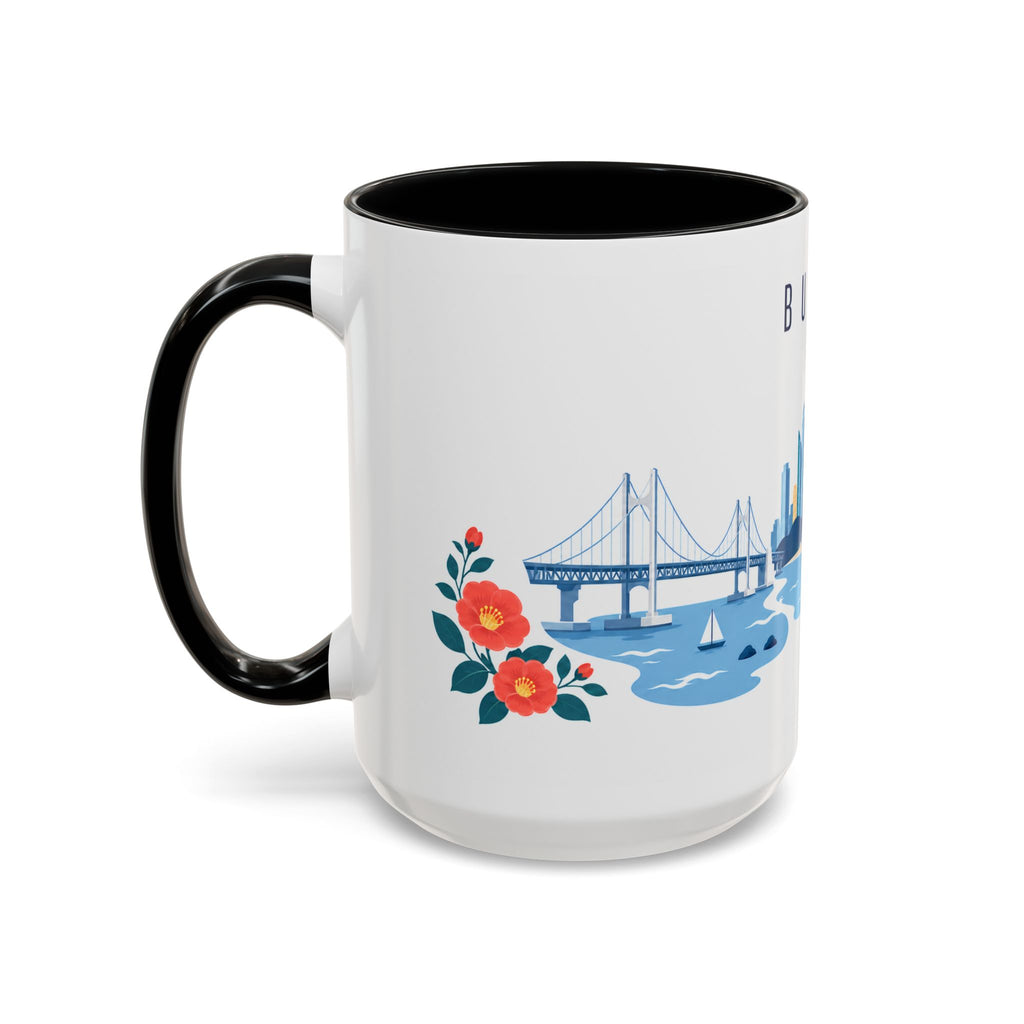 Busan Coffee Mug | South Korea Travel Souvenir | Porcelain Decal City Gift | 11oz 15oz Accent Mug