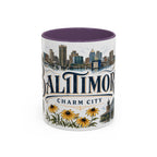 Baltimore Coffee Mug | United States Travel Souvenir | Vintage Illustrated City Gift | 11 oz 15 oz Accent Mug