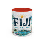Fiji Coffee Mug | Travel Destination Souvenir Gift | Accent Color Ceramic 11oz 15oz