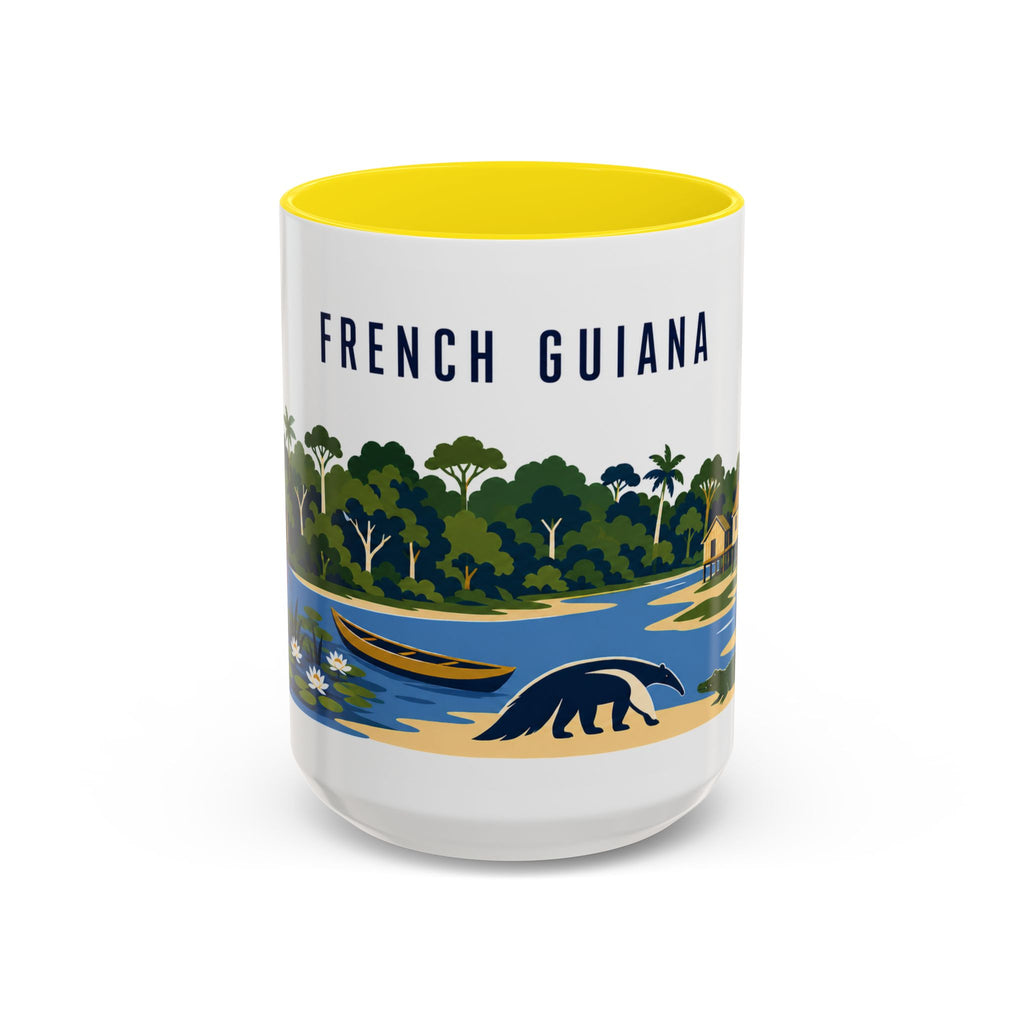 French Guiana Coffee Mug | Travel Souvenir Accent Mug | Country Gift Ceramic Cup 11oz 15oz