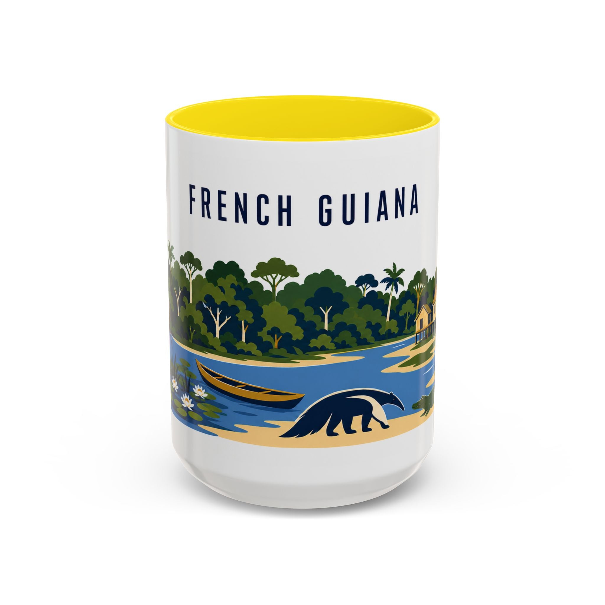French Guiana Coffee Mug | Travel Souvenir Accent Mug | Country Gift Ceramic Cup 11oz 15oz