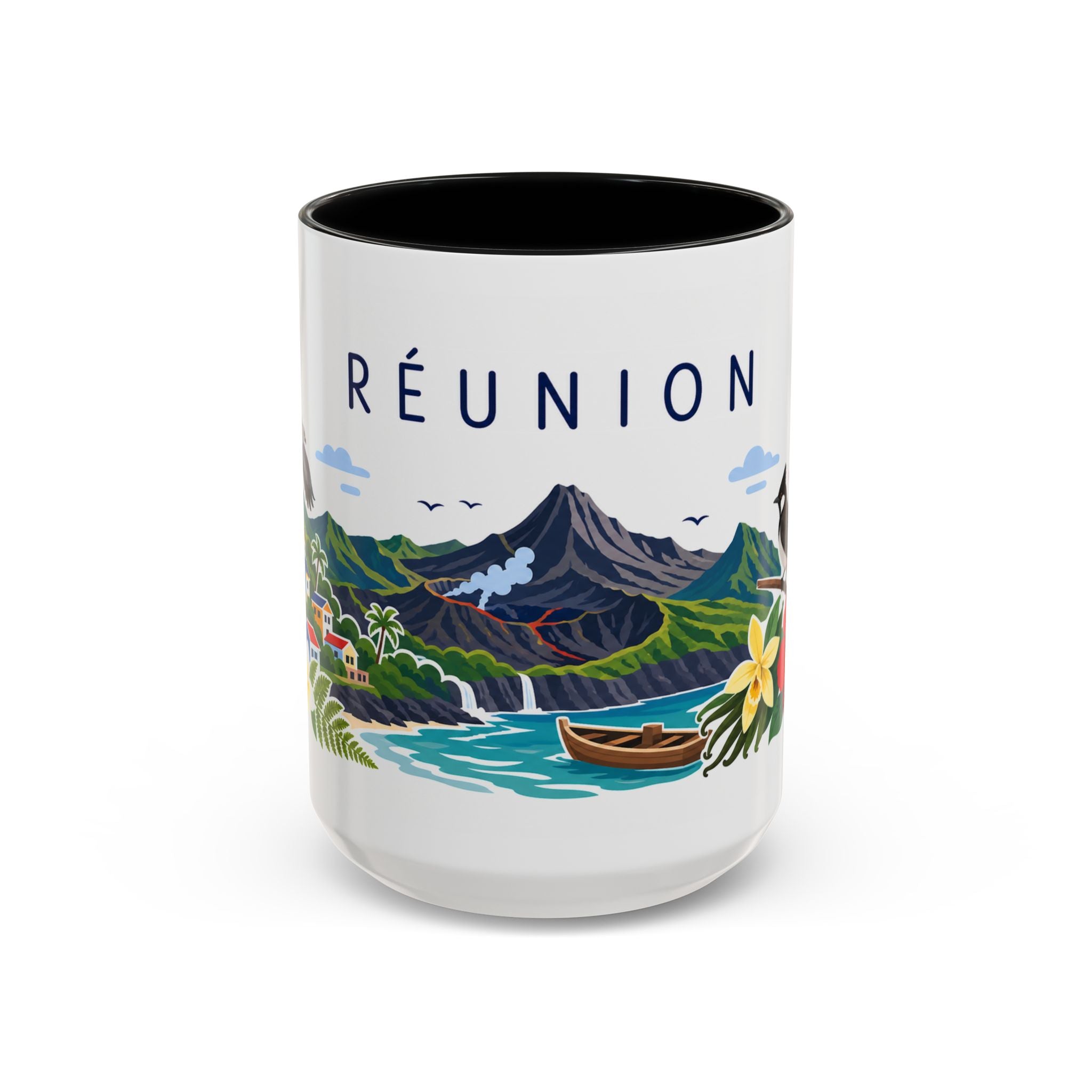 Réunion Coffee Mug | Travel Souvenir Accent Mug | Country Gift Ceramic Cup 11oz 15oz
