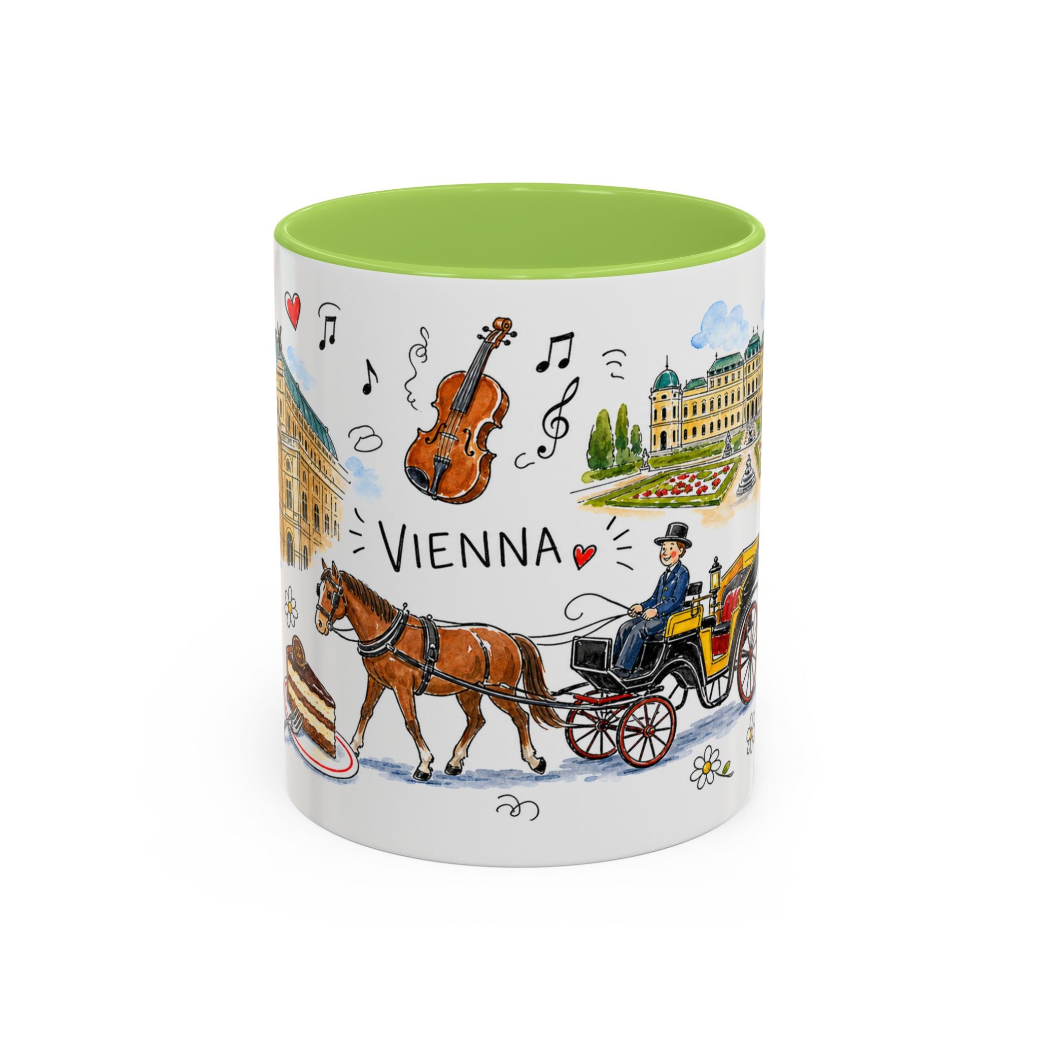 Vienna Travel Mug | European City Souvenir Accent Coffee Mug | 11oz 15oz Ceramic Cup