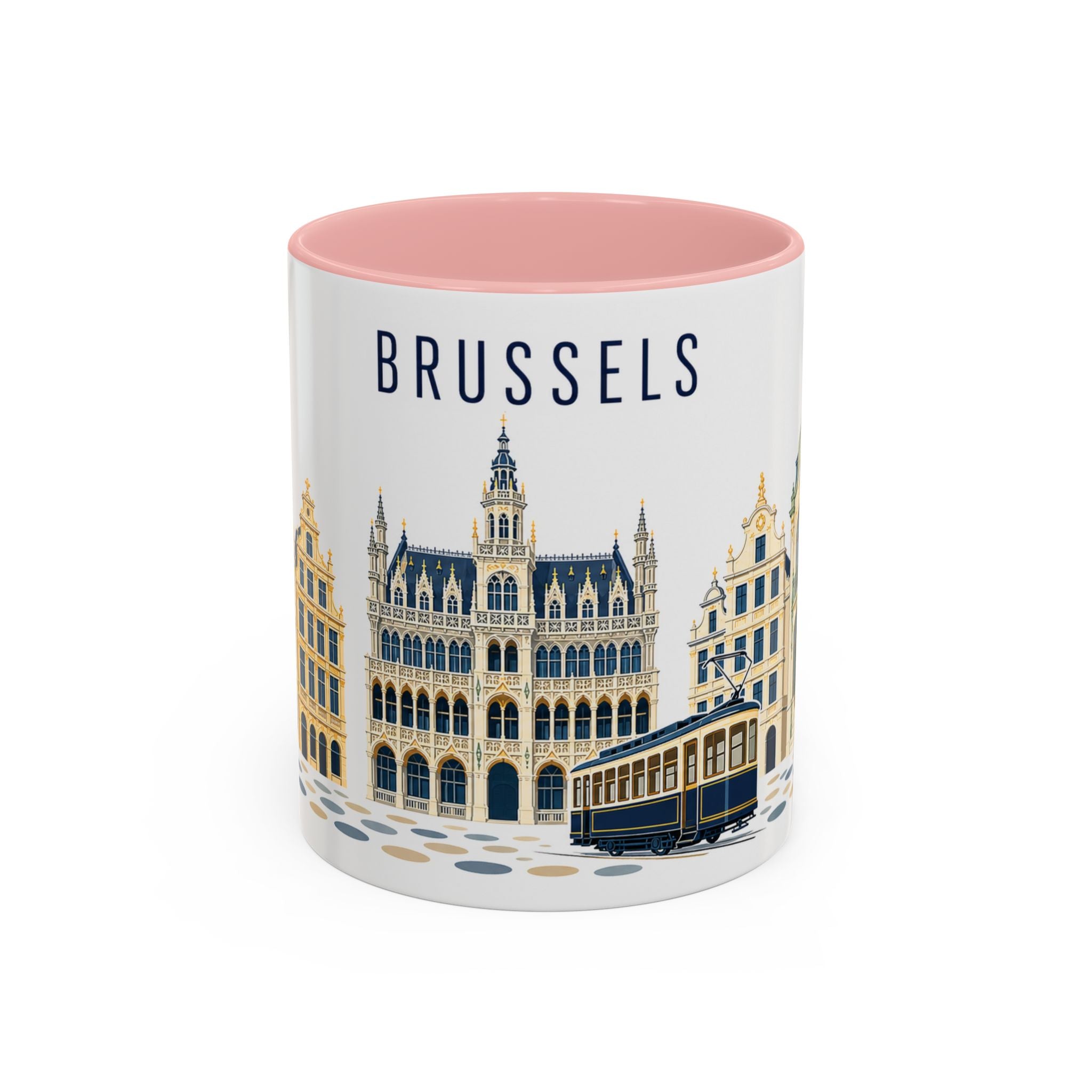 Brussels Coffee Mug | Belgium Travel Souvenir | Porcelain Decal City Gift | 11oz 15oz Accent Mug