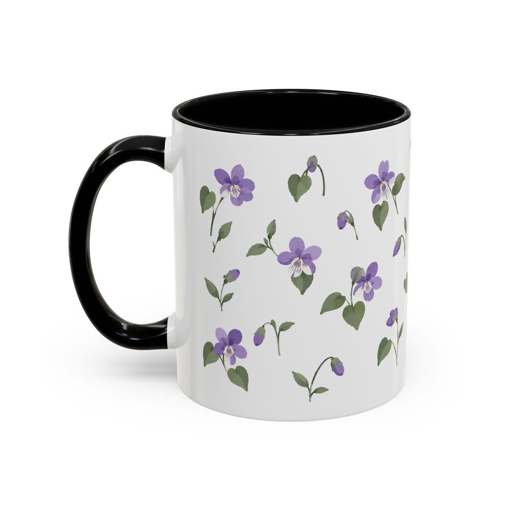 Rhode Island Violet Mug, State Flower Floral Coffee Cup, 11oz Botanical Gift