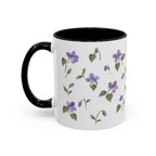 Rhode Island Violet Mug, State Flower Floral Coffee Cup, 11oz Botanical Gift