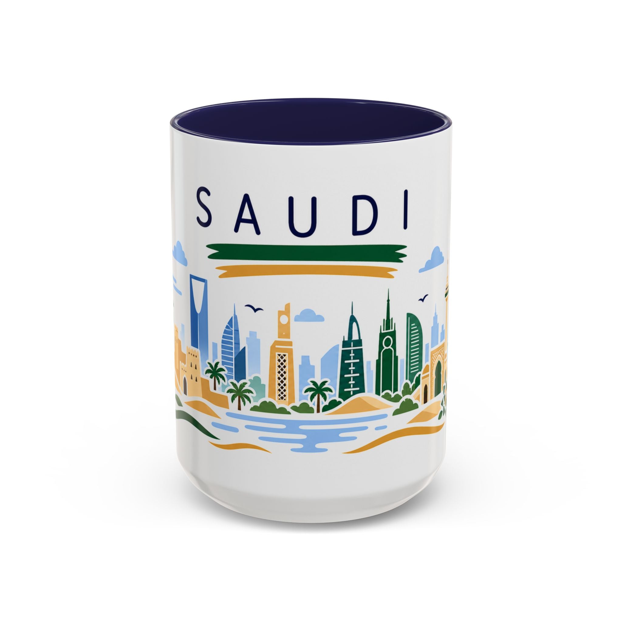 Saudi Arabia Coffee Mug | Travel Souvenir Accent Mug | Country Gift Ceramic Cup 11oz 15oz