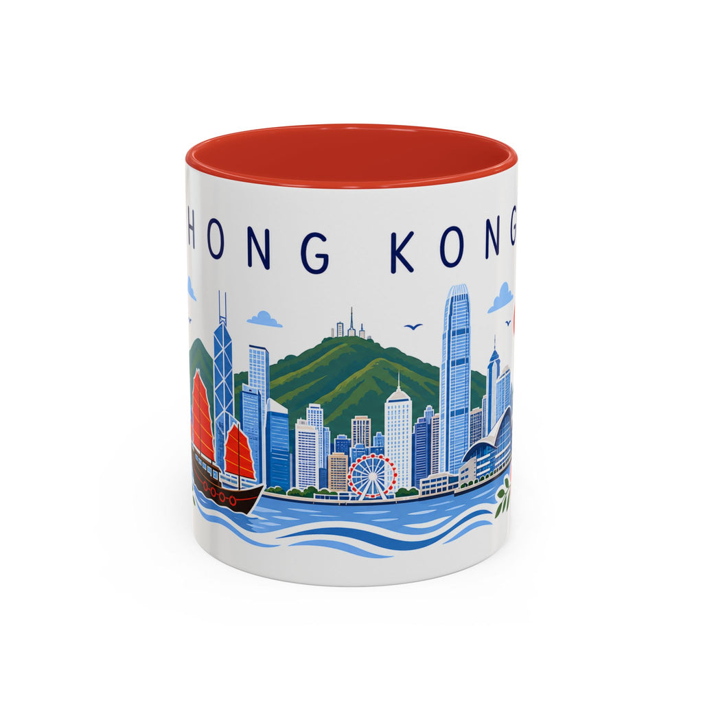 Hong Kong Coffee Mug | Travel Souvenir Accent Mug | Place Gift Ceramic Cup 11oz 15oz