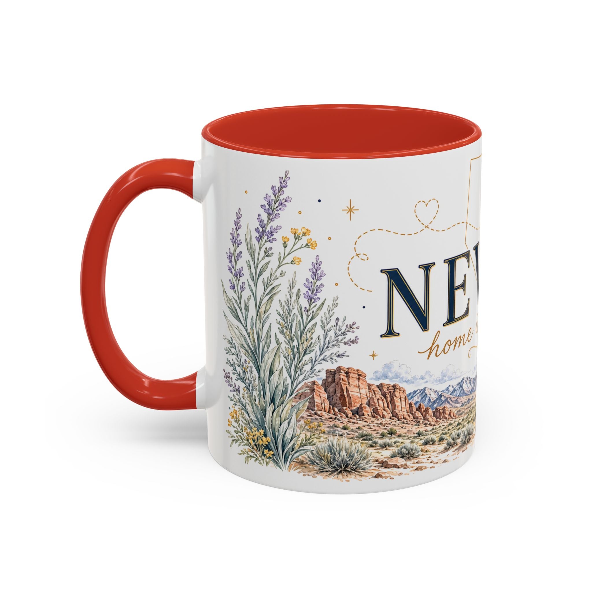 Nevada Home State Mug | Moving Away, Long Distance Friendship Gift | 11oz 15oz Accent Mug