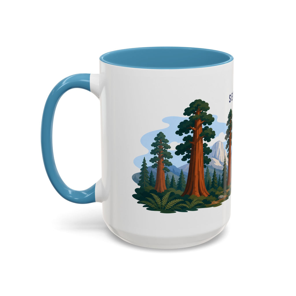 Sequoia National Park Coffee Mug | Solid Color Block Park Souvenir | 11oz 15oz Accent Mug