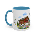 Zermatt Illustrated Travel Mug | Switzerland Souvenir Accent Coffee Mug | 11oz 15oz Ceramic Cup